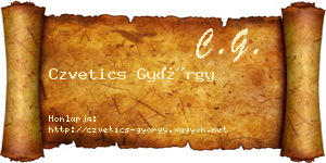 Czvetics György névjegykártya