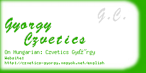 gyorgy czvetics business card